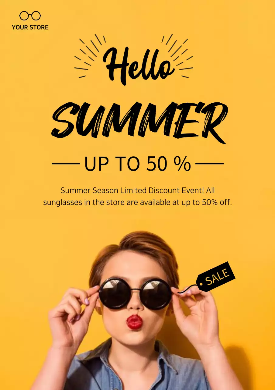 Yellow Trendy Summer Sale Promotion Poster