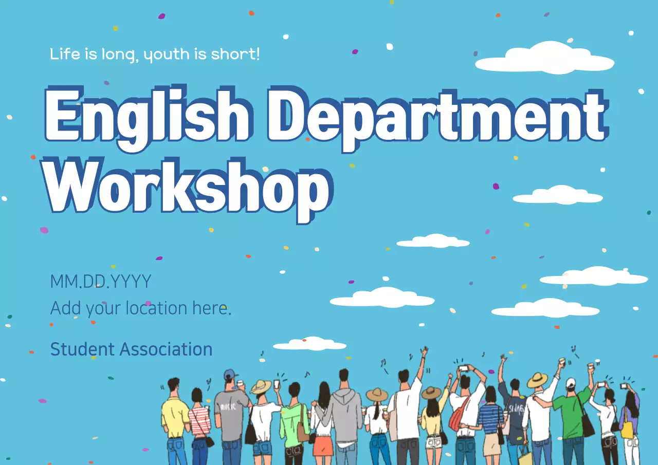 Blue Modern Workshop Announcement Poster