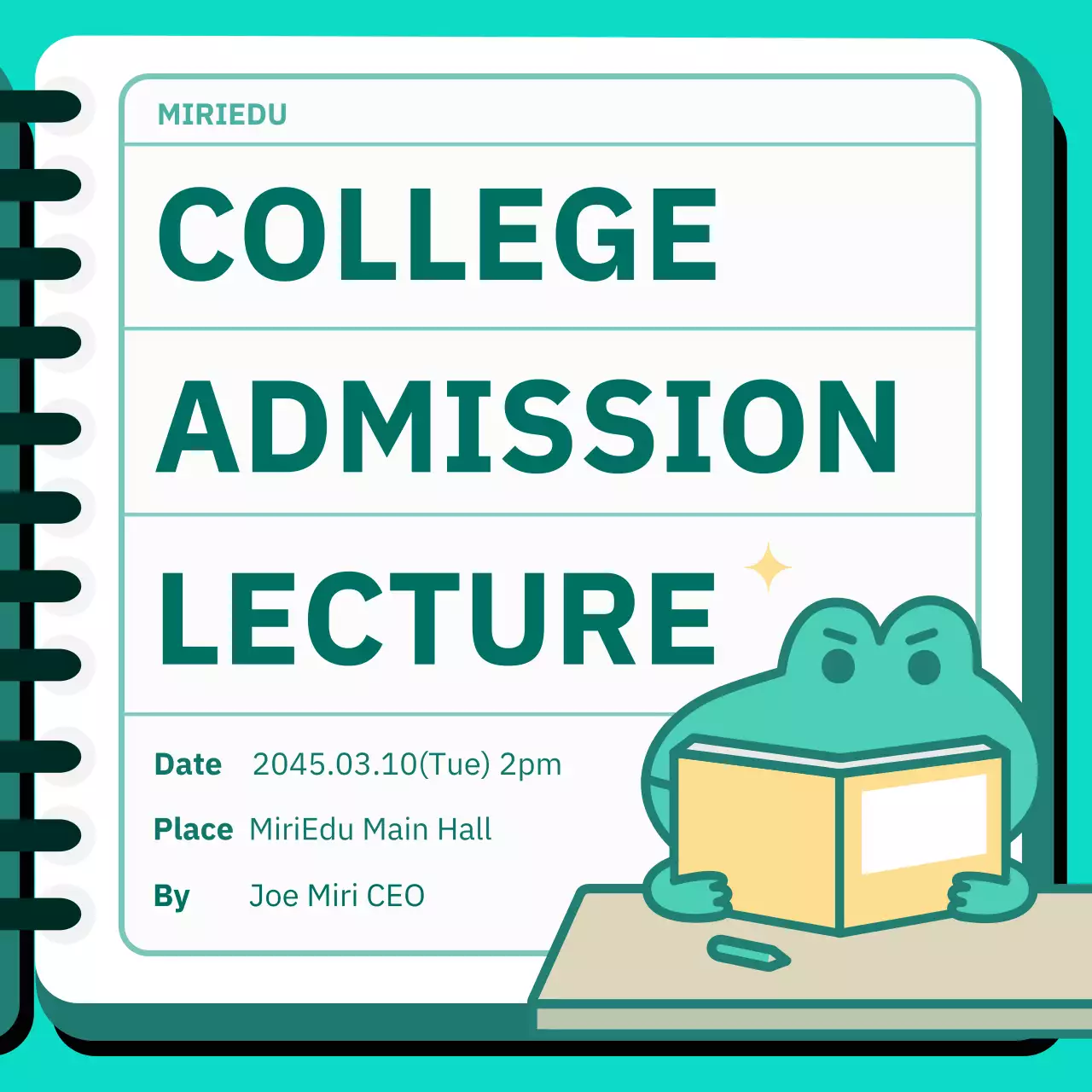 Mint Modern College Lecture Invitation Social Media Post