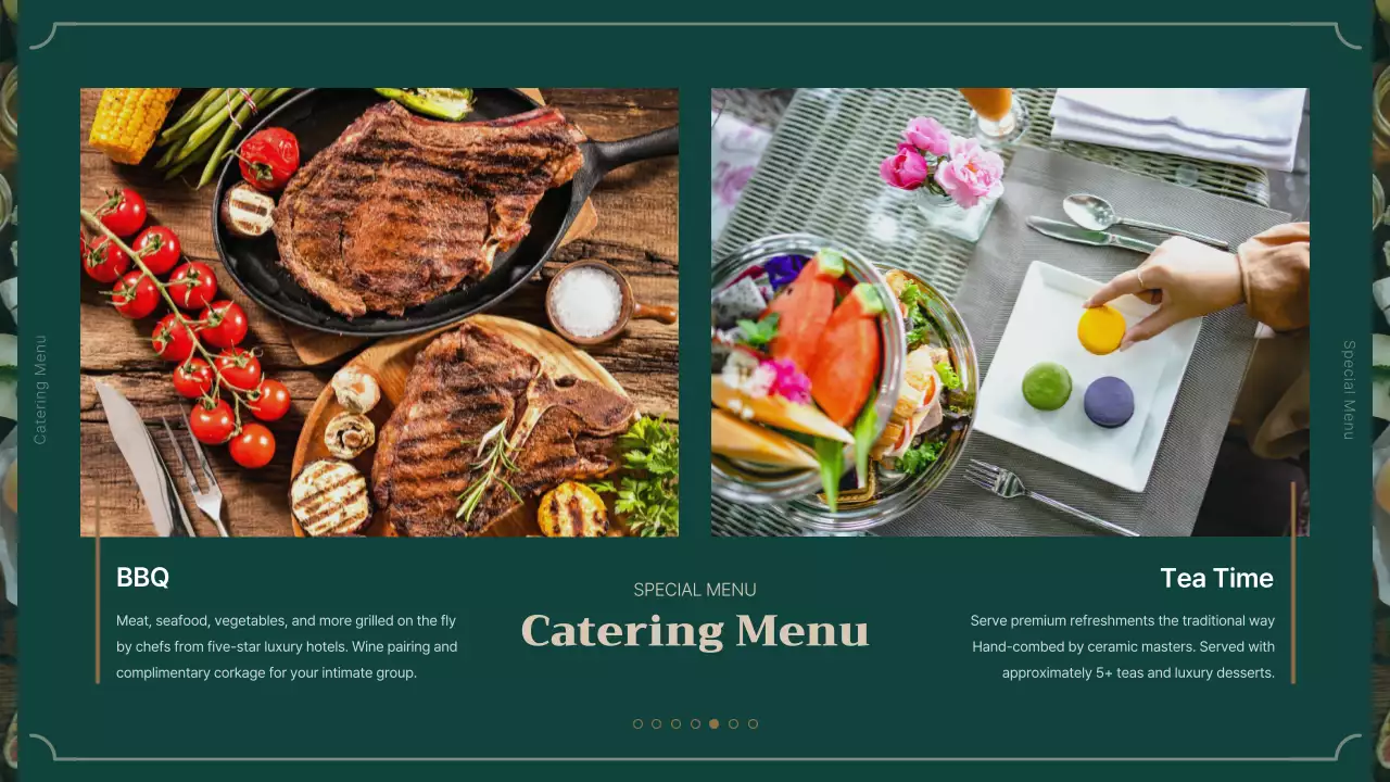 Green Elegant Catering Promotion Presentation