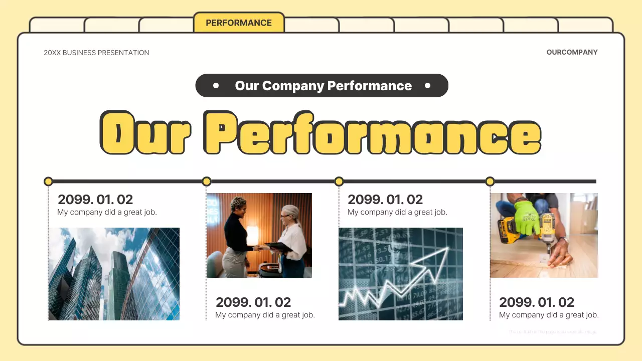 노란색 레트로 비즈니스 프레젠테이션