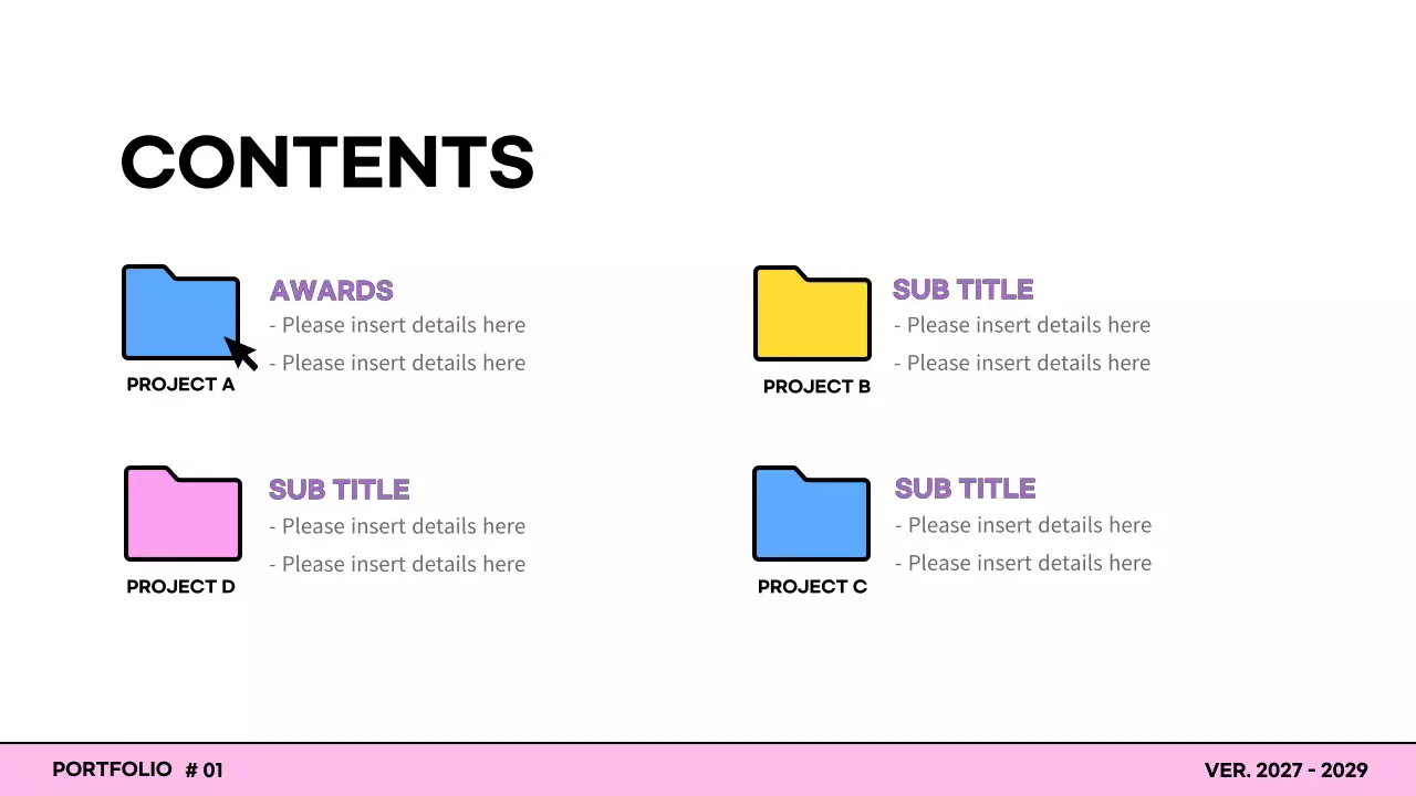Portfolio of colorful computer screen concepts