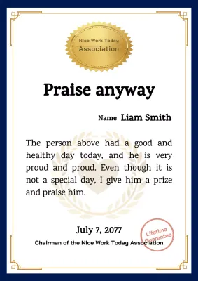 Gold Classic Praise Certificate Poster