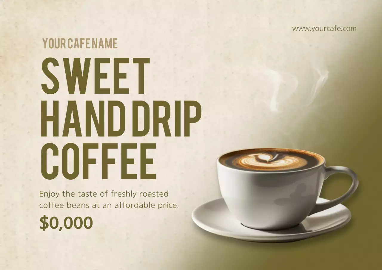 Beige Modern Coffee Promotion Poster