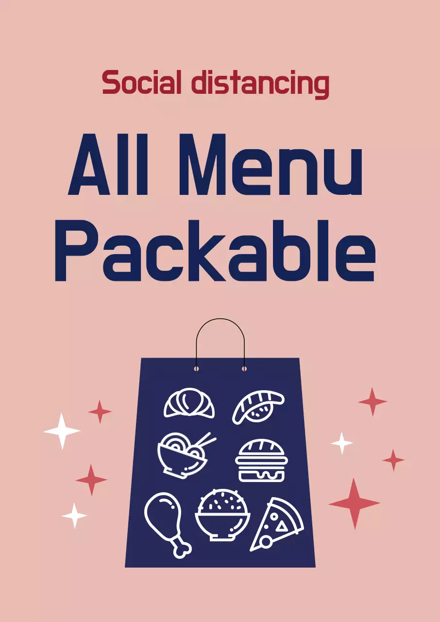 Ilustração de cor-de-rosa Navy Corona Distanciamento Embalagem de loja