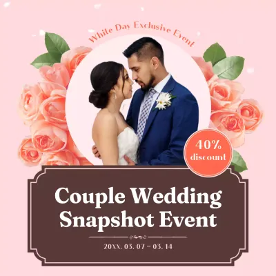 Pink Elegant Wedding Promotion Social Media Post