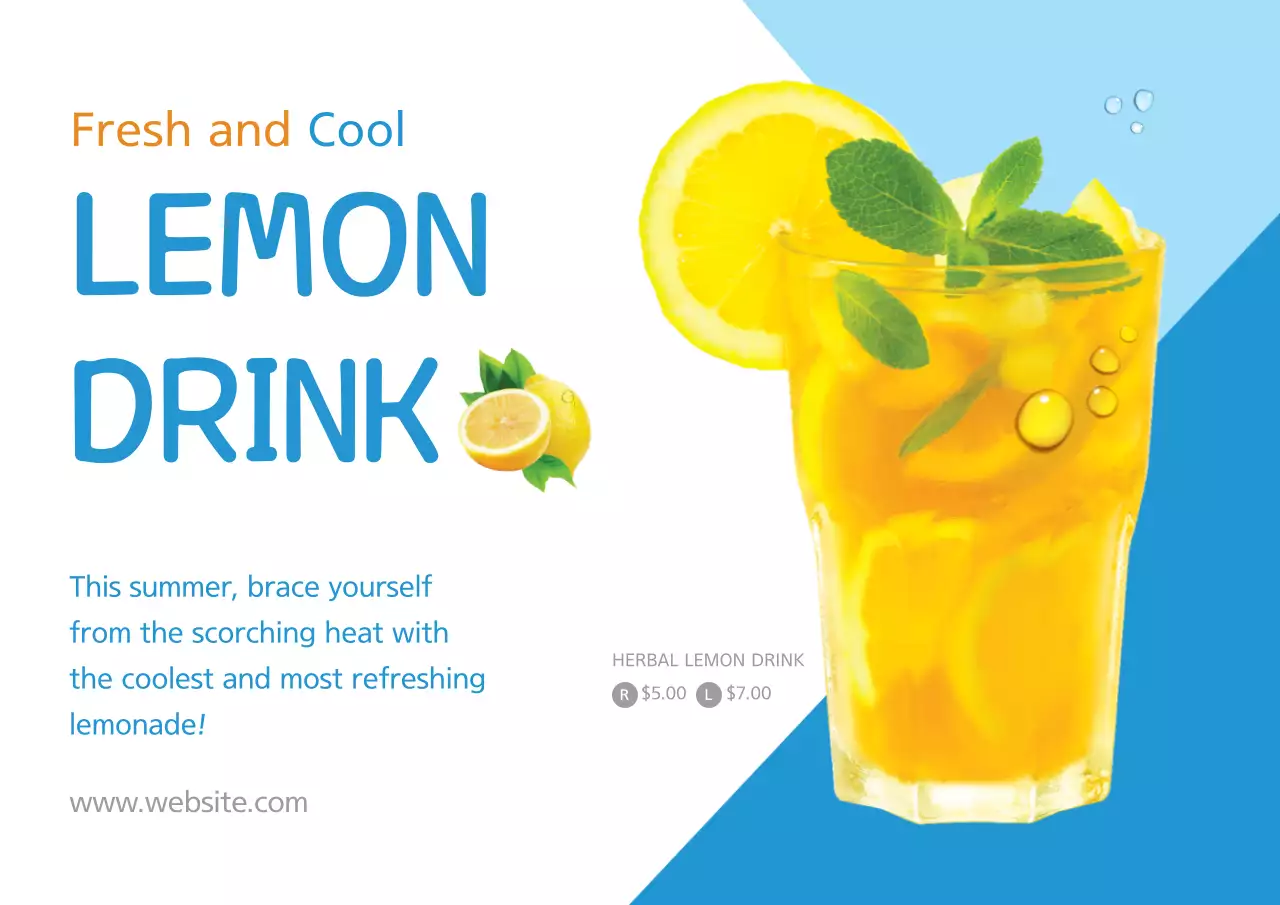 Yellow Modern Lemonade Promotion Poster