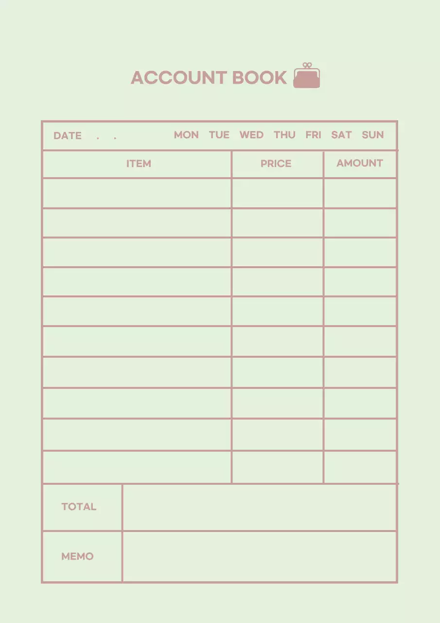 Mint icon simple household ledger