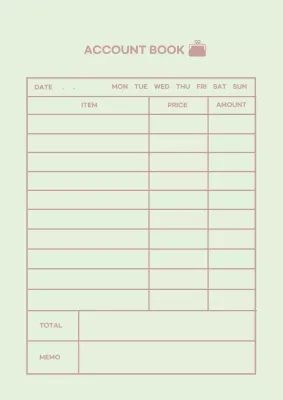 Mint icon simple household ledger