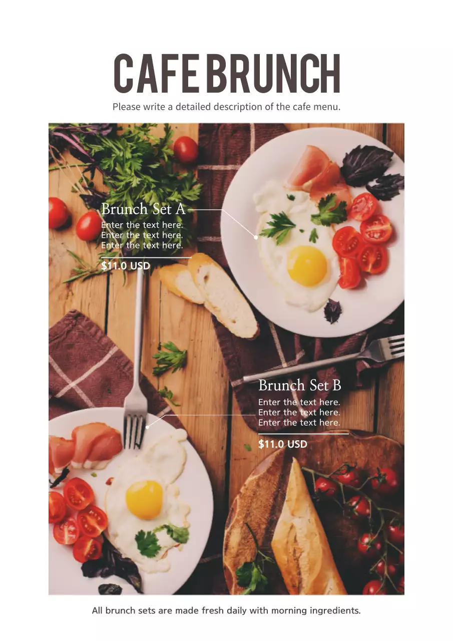 Brown Rustic Brunch Menu Poster