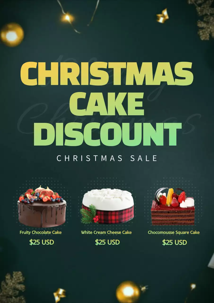 Green Modern Christmas Promotion Poster