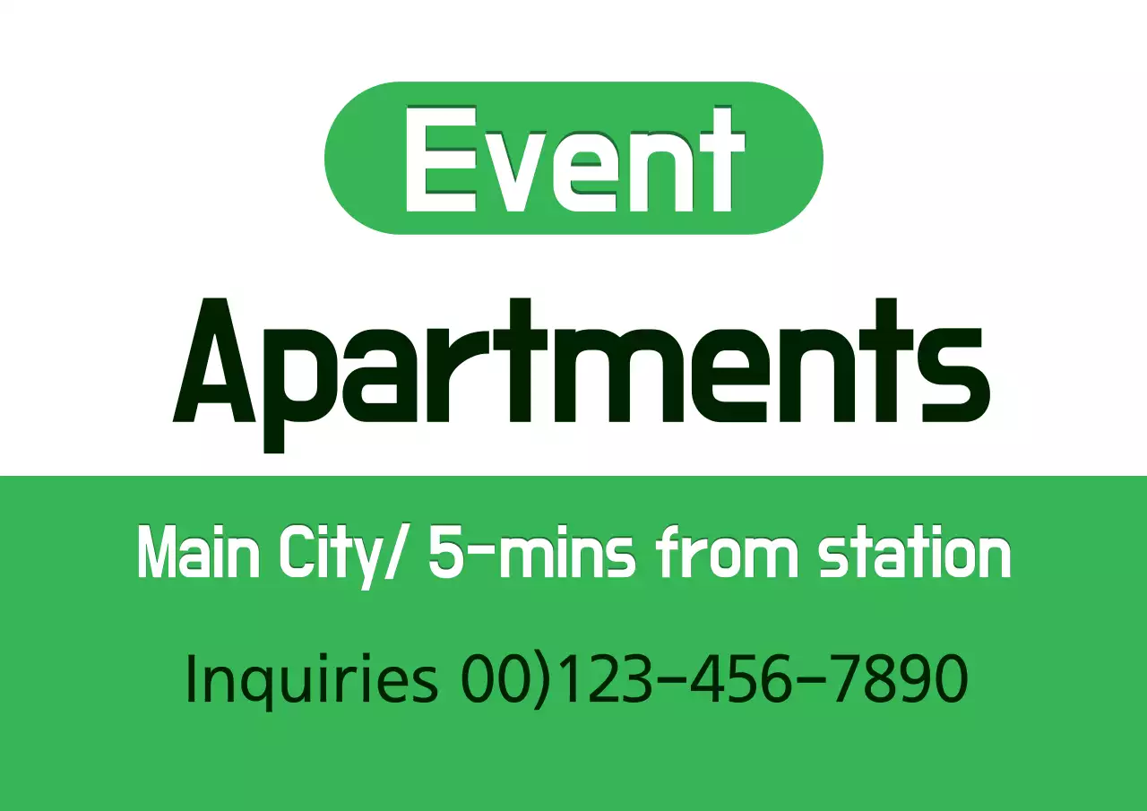 Green Simple Apartments Promotion Poster
