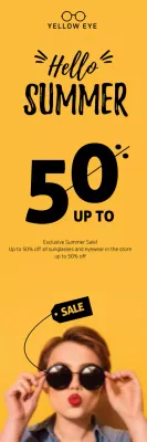 Banner de promoção de liquidação de verão amarelo da moda