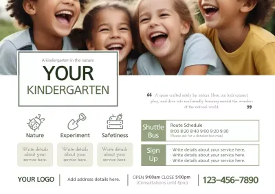 Green Minimal Kindergarten Advertisement Poster