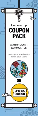 Banner de promoção de cupom tradicional azul