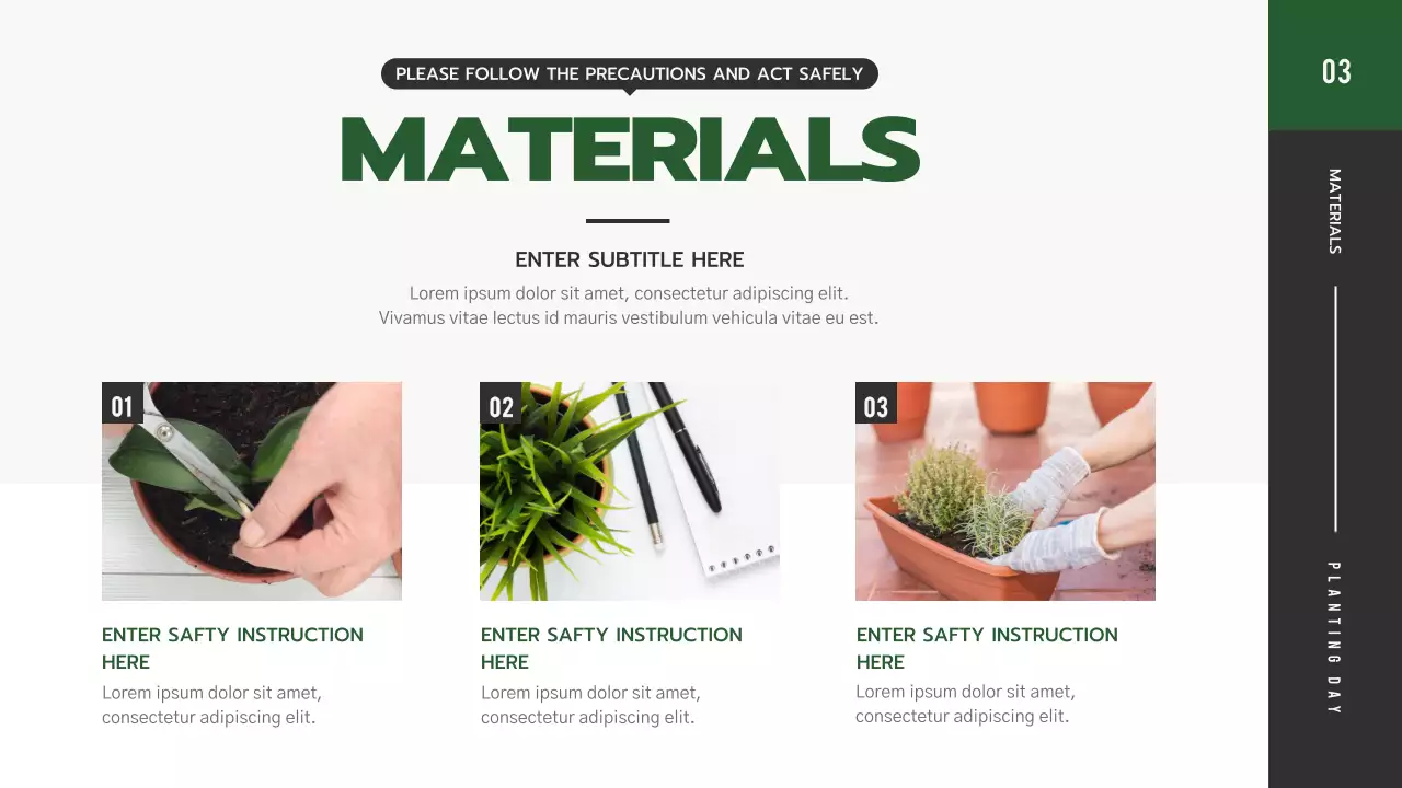 초록색상에 식물을 활용한 깔끔한 식목일 프로그램 안내서