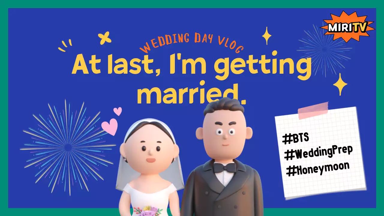 A pretty blue wedding planning vlog cover