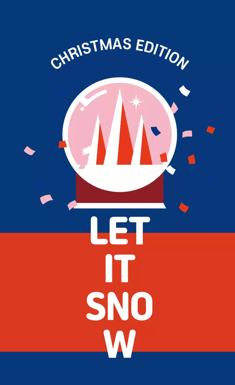 Nhãn quà tặng Giáng sinh minh họa màu xanh đỏ