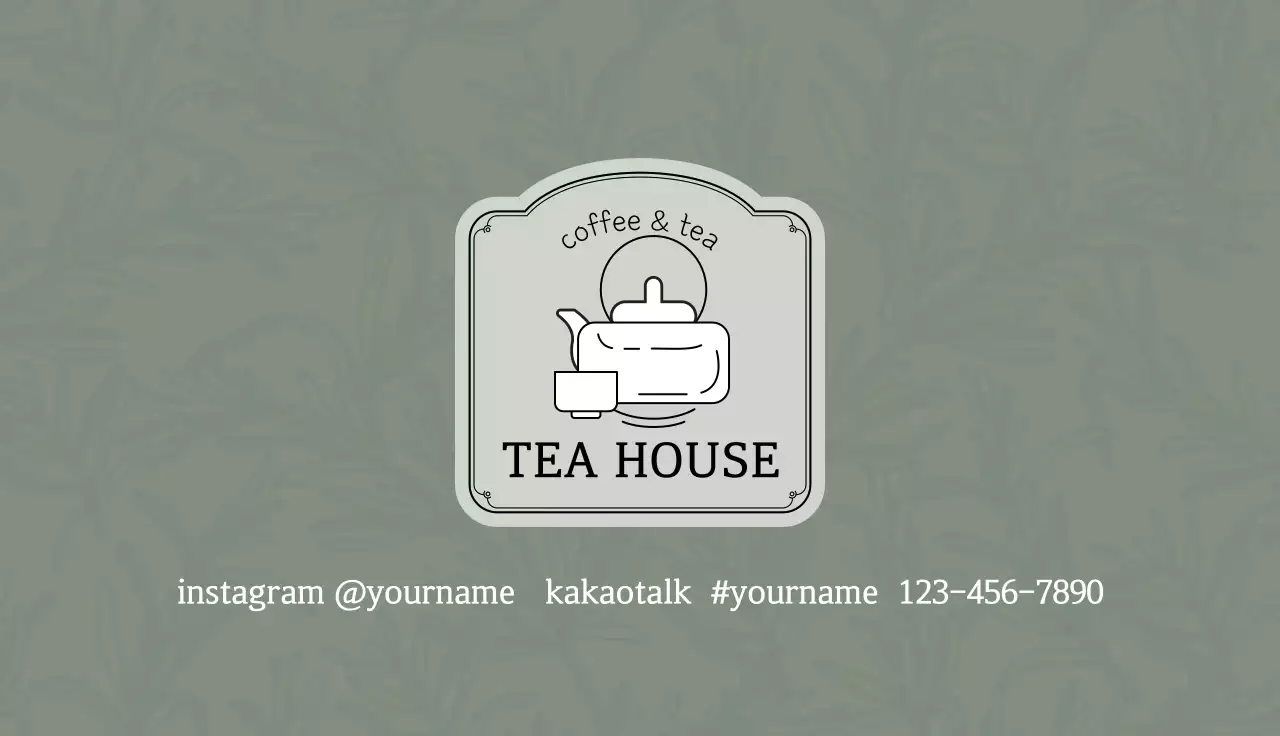 Sage Minimal Tea Advertisement Business Card