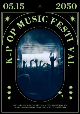 Black Retro Music Event Poster