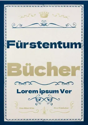 Ein Roman in einem dekorativen Stil von Blau und Gold