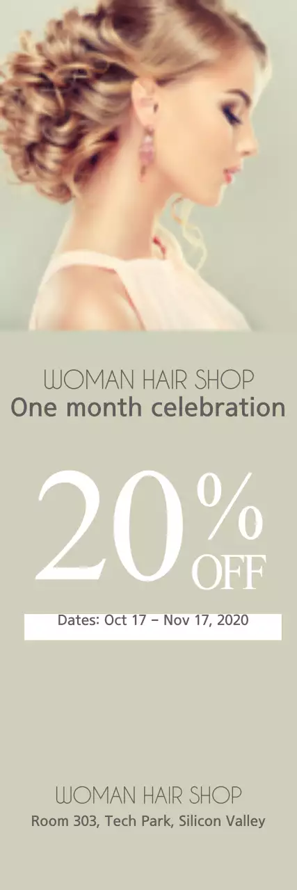 Banner de promoção de cabelo elegante bege