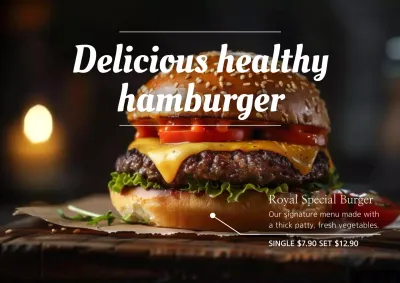 Brown Classic Hamburger Advertisement Poster