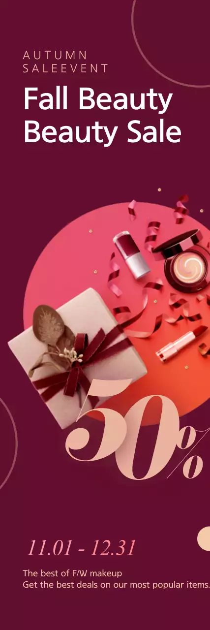 Banner de promoção de beleza elegante marrom