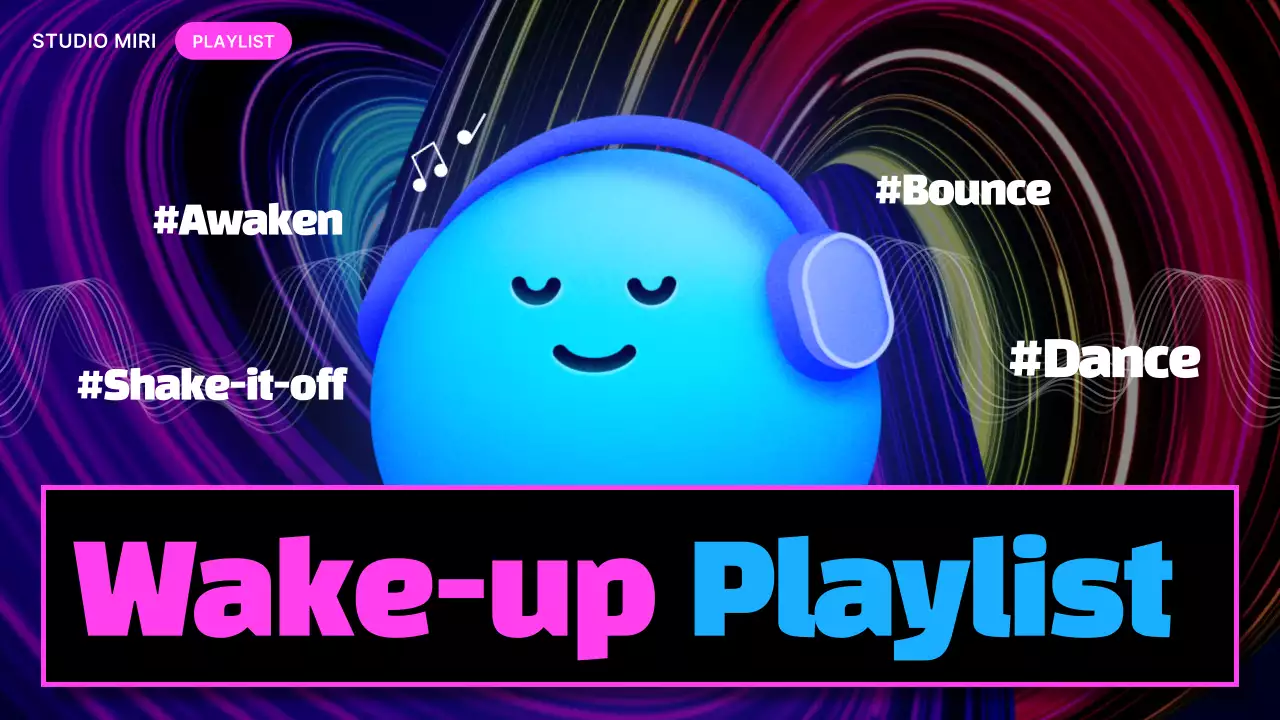 파란색 이모지 다이내믹한 졸음방지 플레이리스트