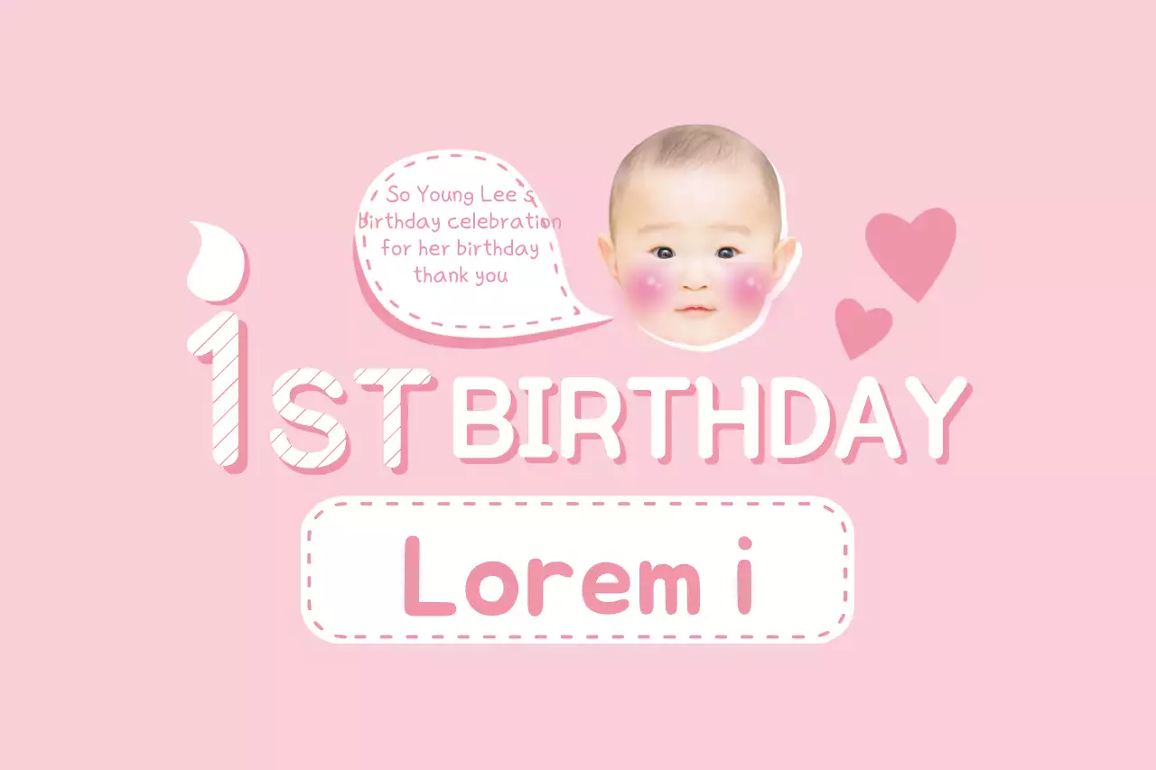 Pink Simple Birthday Invitation Banner