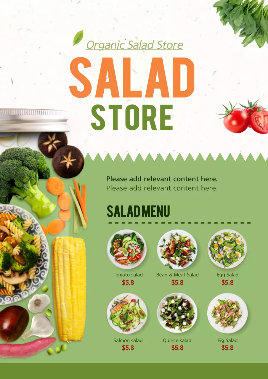 Green Modern Salad Promotion Poster