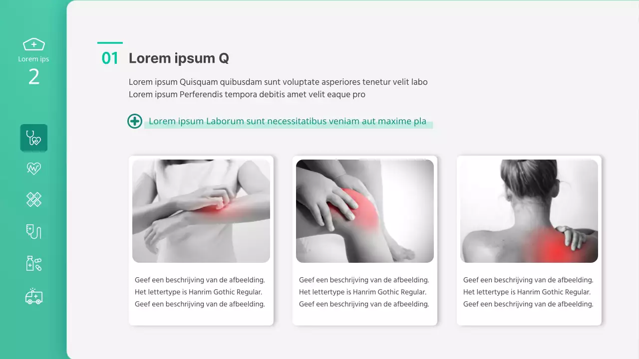 Presentatie voor verpleegkundeles met nadruk op groene illustraties