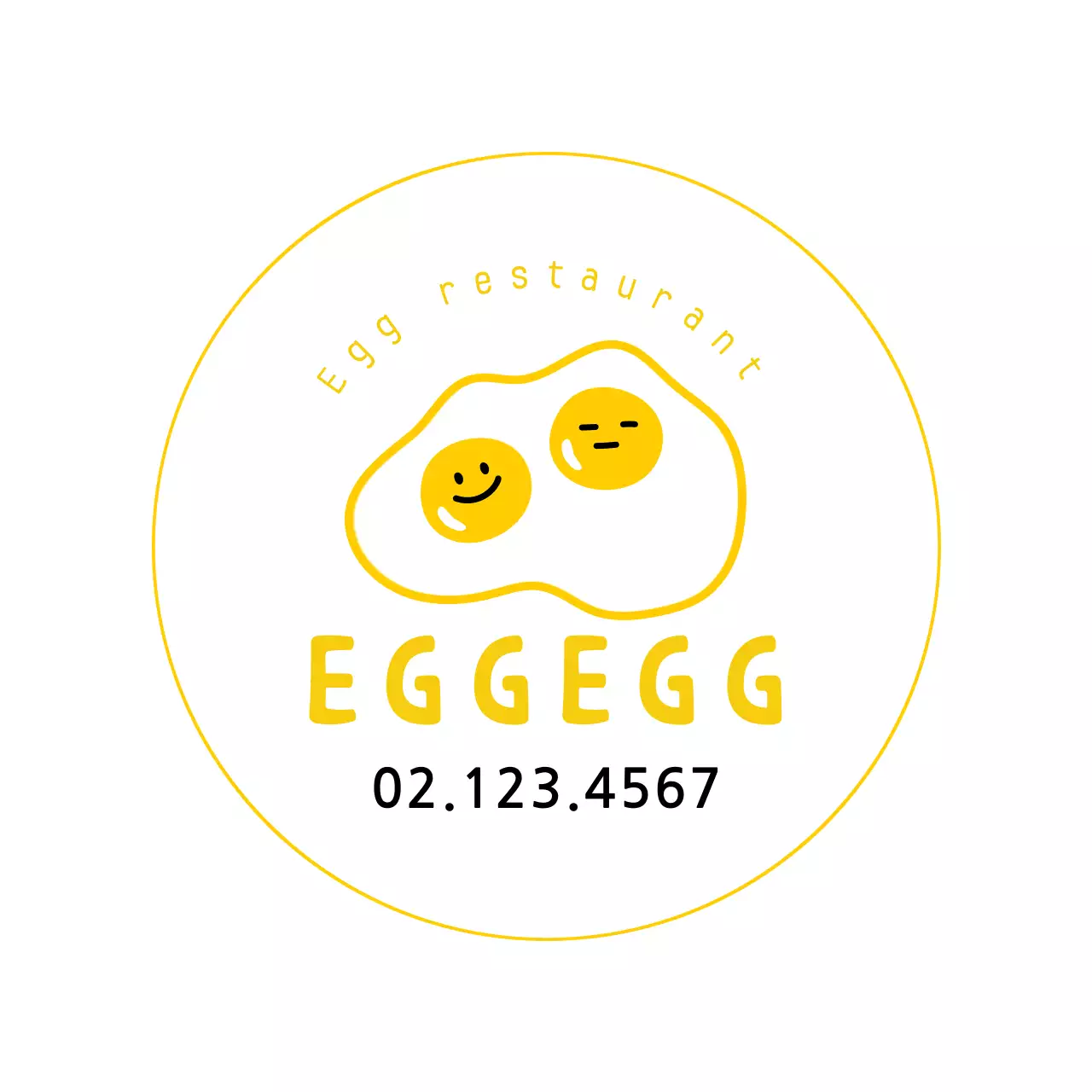 Ilustrasi kuning promosi pengiriman kemasan restoran telur yang lucu