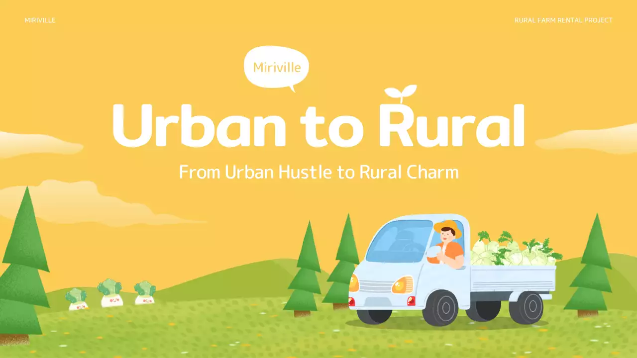 노란색과 연두색의 귀여운 귀농 귀촌 사업 제안서