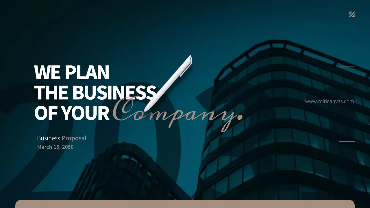 A simple business proposal in turquoise and brown.