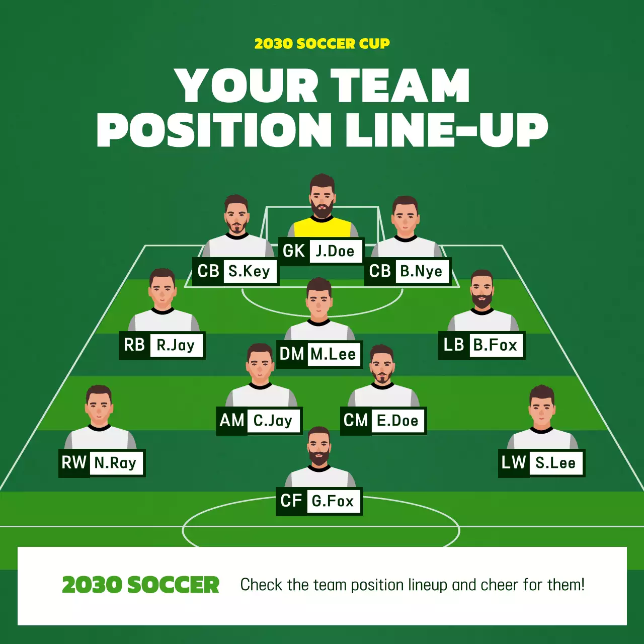 그린 모던 축구 발표 소셜 미디어 게시물