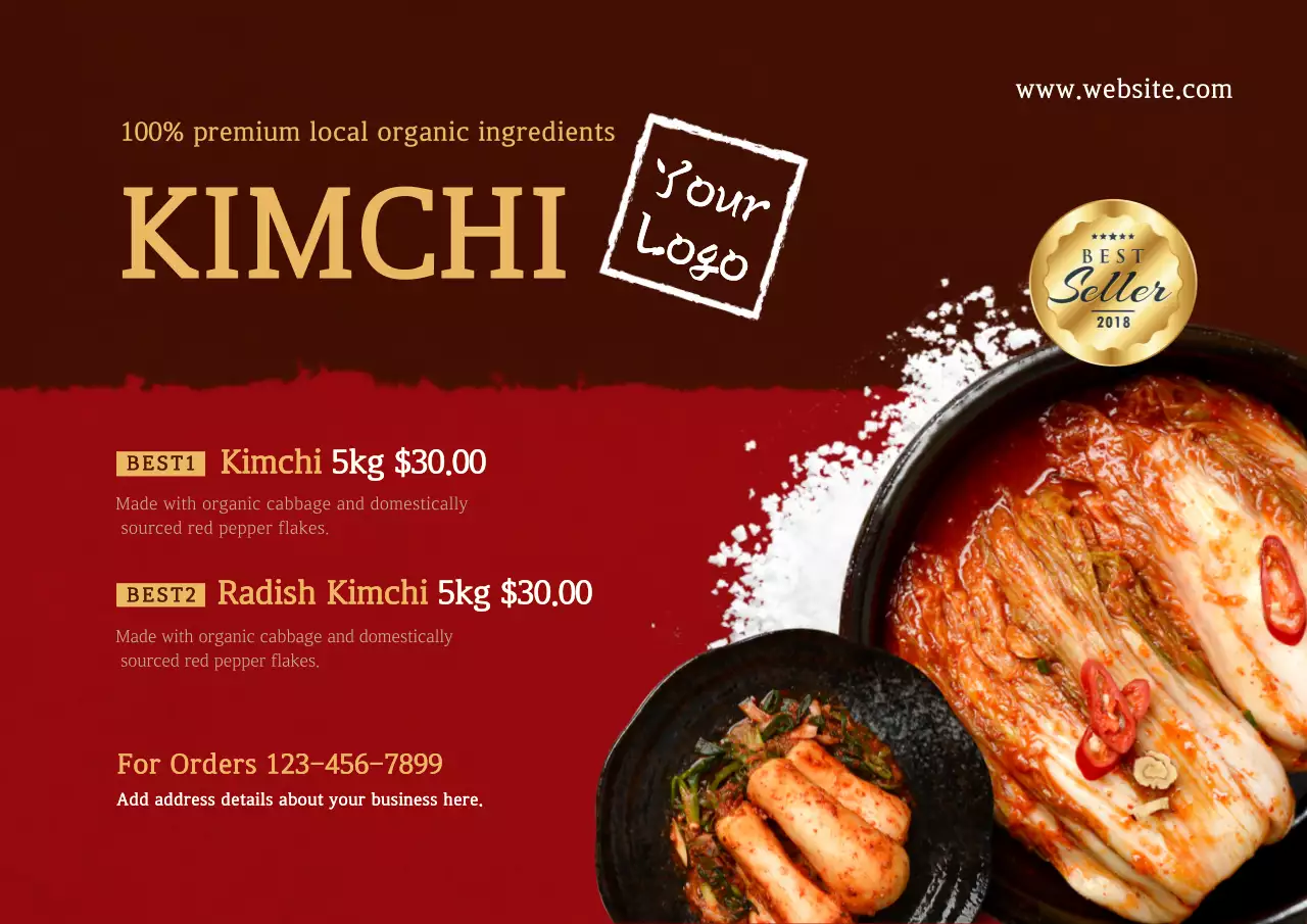 Red Traditional Kimchi Promotion Poster