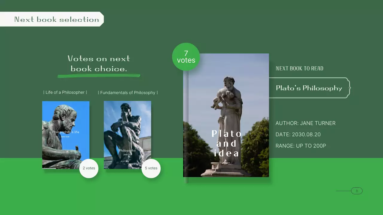 Green Minimalist Book Review Template Presentation