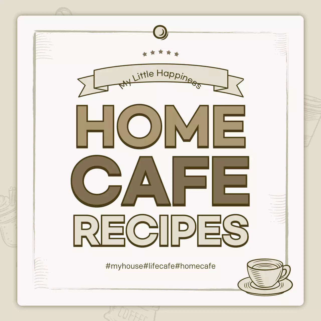 Beige Simple Cafe Recipe Instagram Carousel