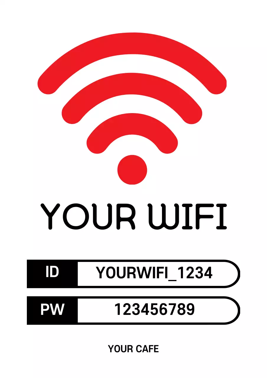 Red Simple Wi-Fi Notice Poster