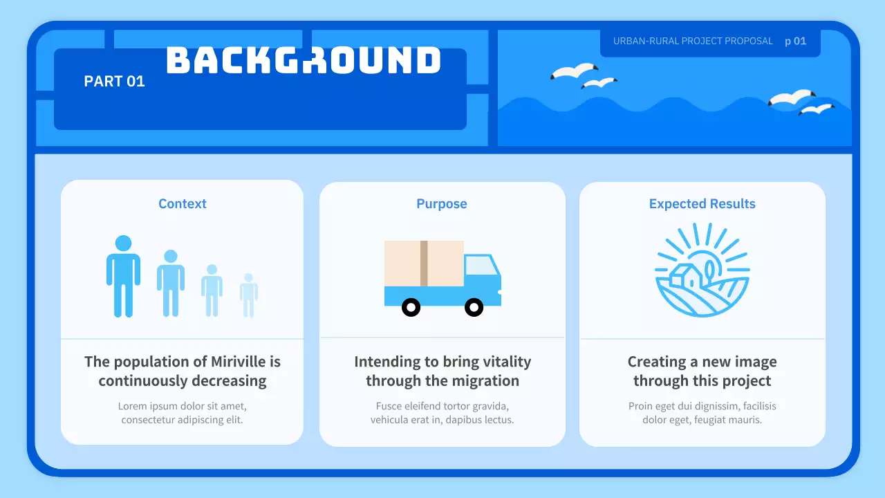 Light blue cute toy-style farming village business proposal