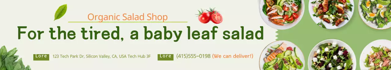 Banner Promocional Salada Minimalista Verde