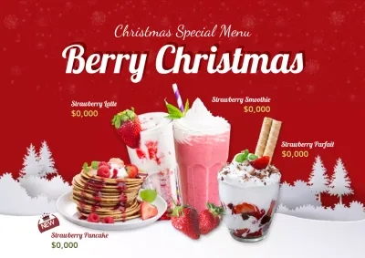 Red Traditional Christmas Menu Promotion Poster