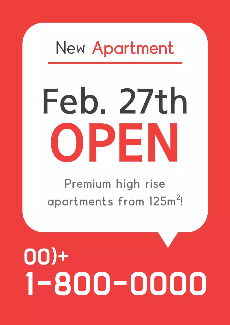 Red Modern Apartment Promotion Poster