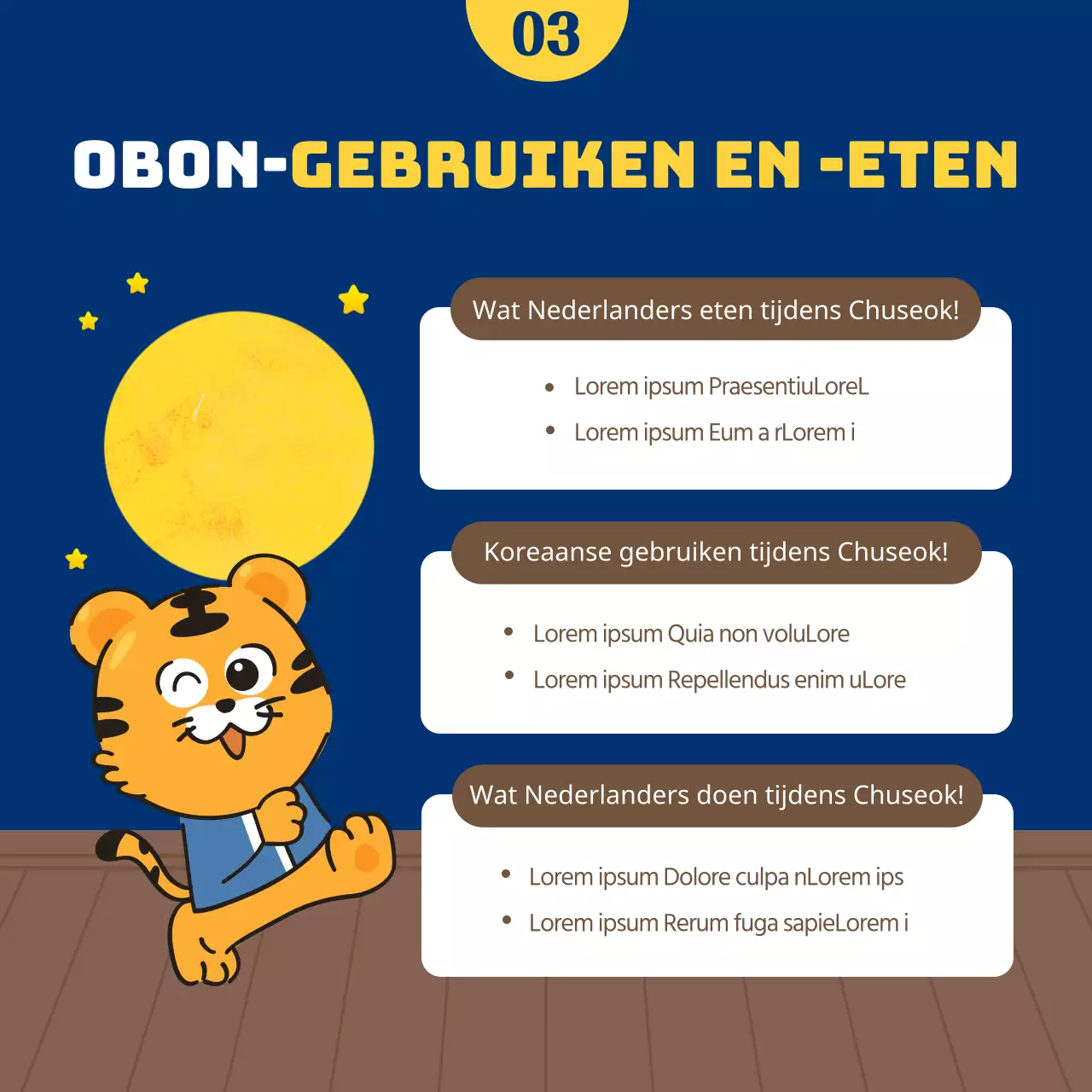Een onverwacht Chuseok-verhaal met een schattig illustratieconcept in marineblauw en bruin