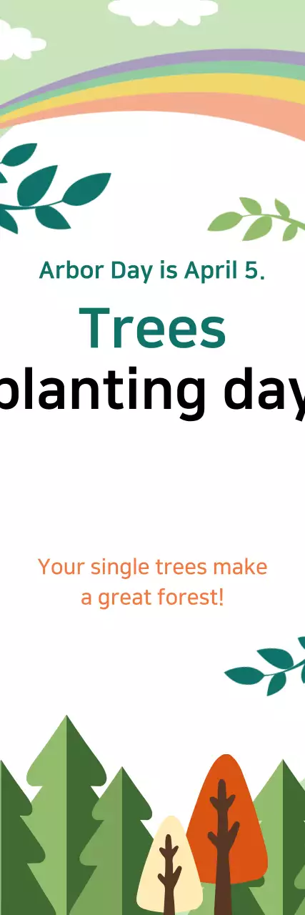 Banner de anúncio de árvore minimalista verde