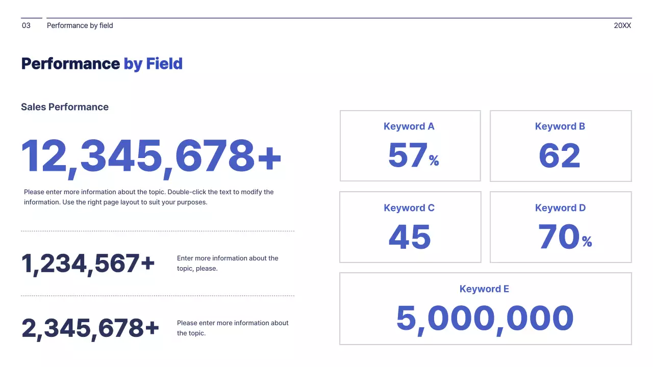 Simple concept in navy blue and white corporate management report