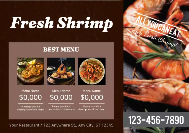 Poster Menu Udang Tradisional Coklat