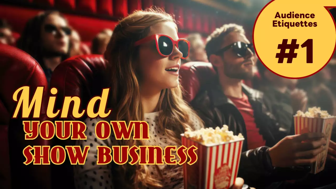 노랑색과 빨강색의 복고한 관람 에티켓 안내서