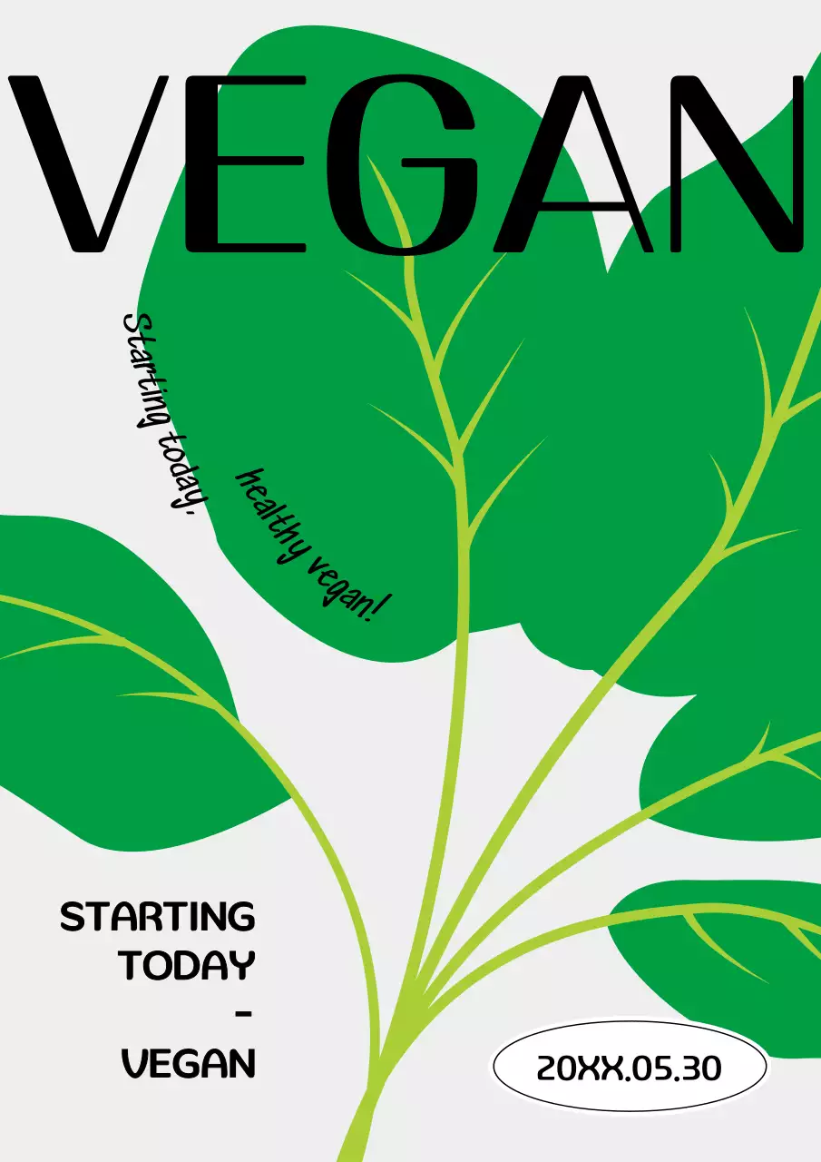 Green, vegetable illustration vegetarian promotion event